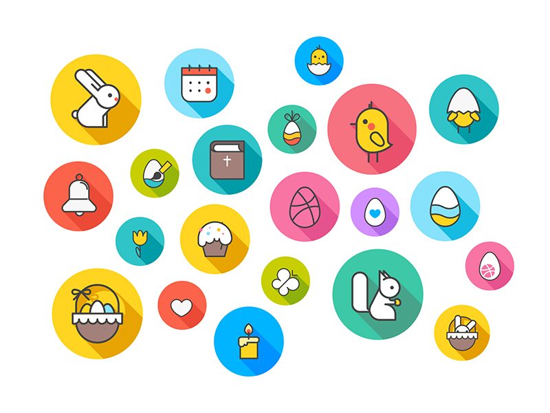 easter icons animation design