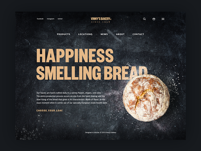 bakery website UI design