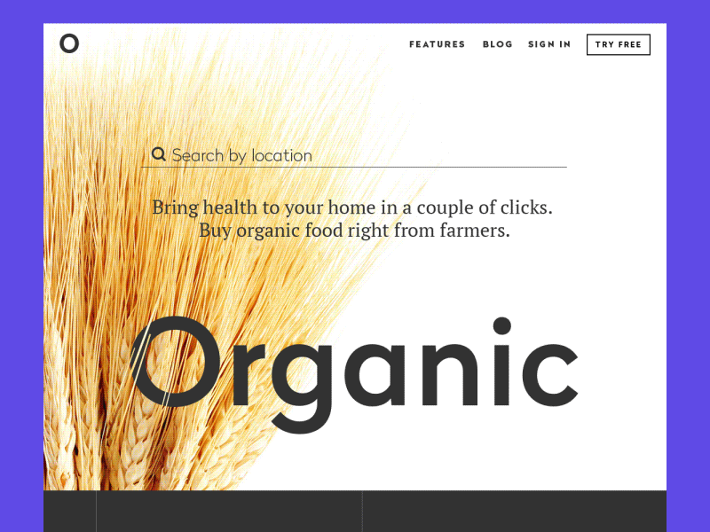 landing page organic products