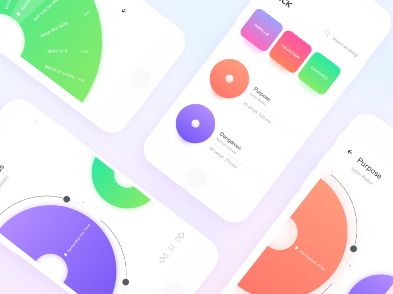 Music in the Hearts. UI Designs for Music Apps