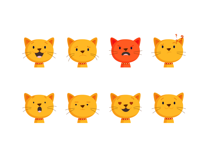 cat emotions animation