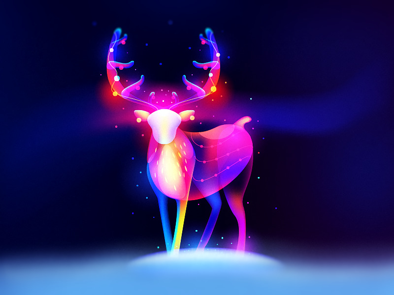 christmas deer illustration 