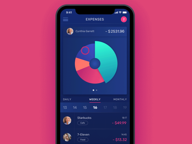 finance app animation