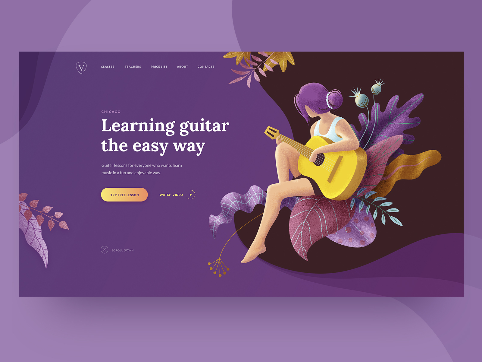 guitar lessons webpage
