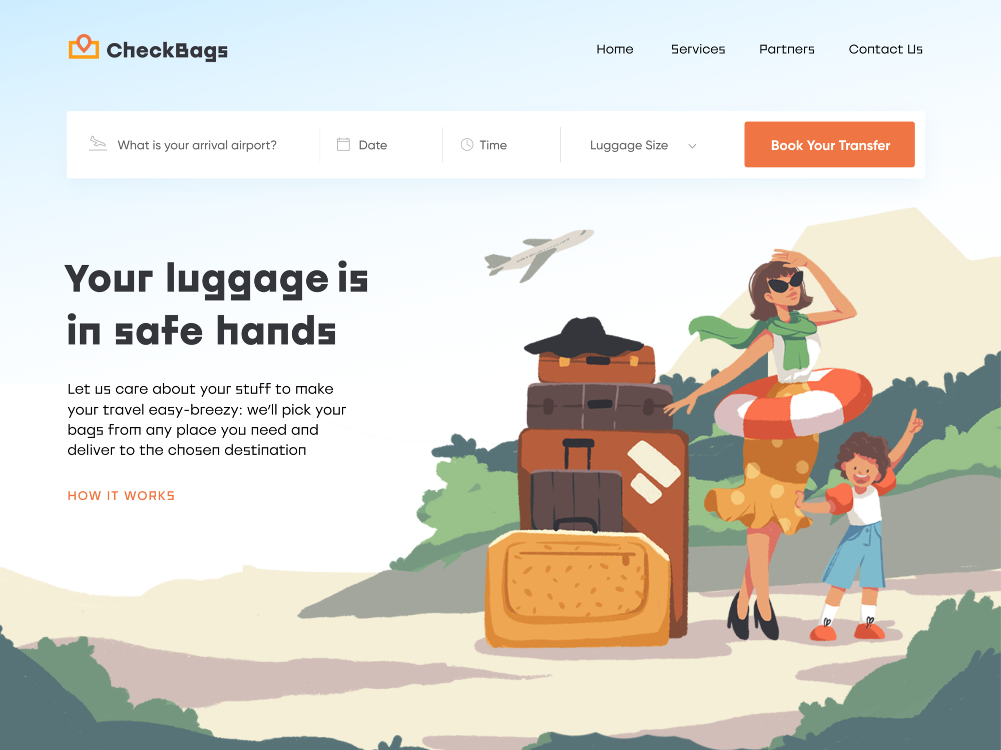 luggage delivery service website design