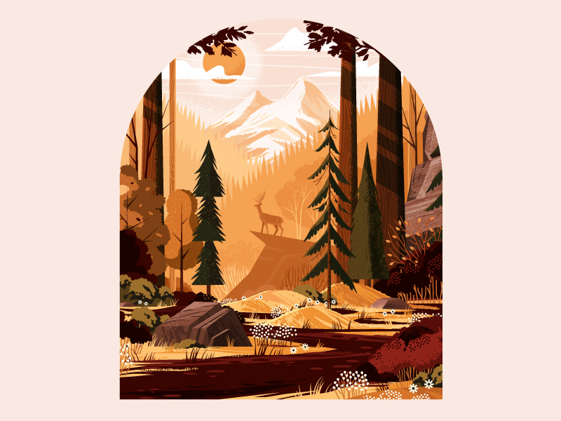 landscape autumn illustration
