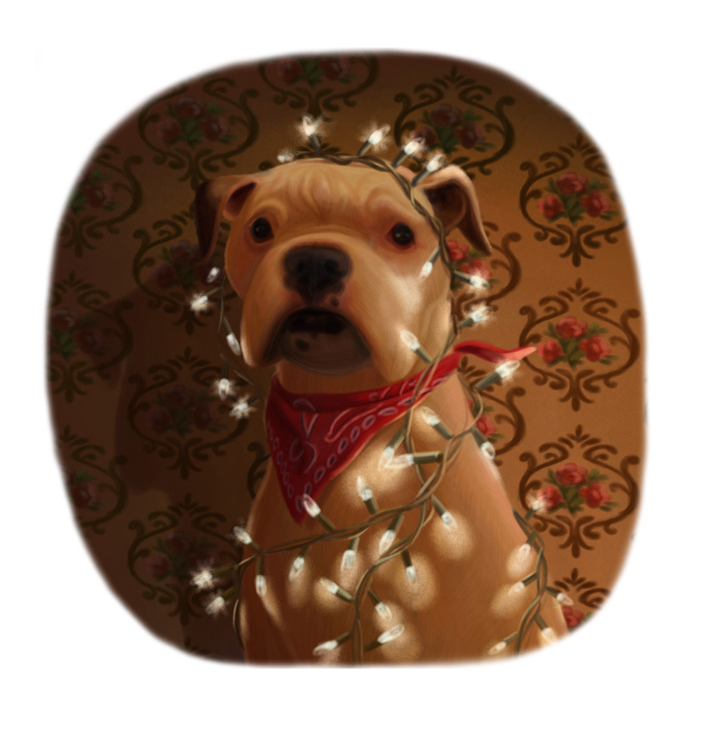 christmas dog illustration