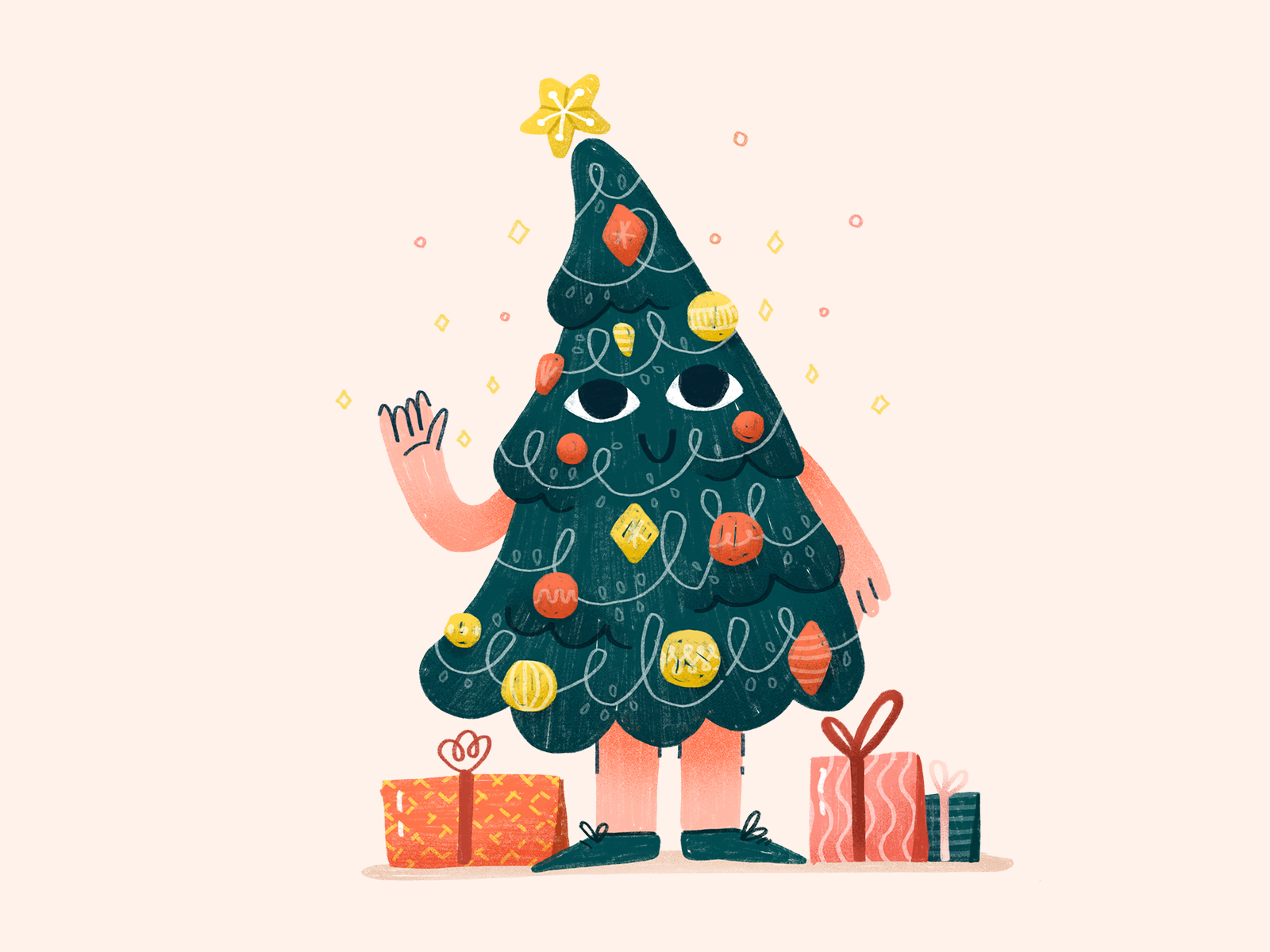 christmas tree digital illustration