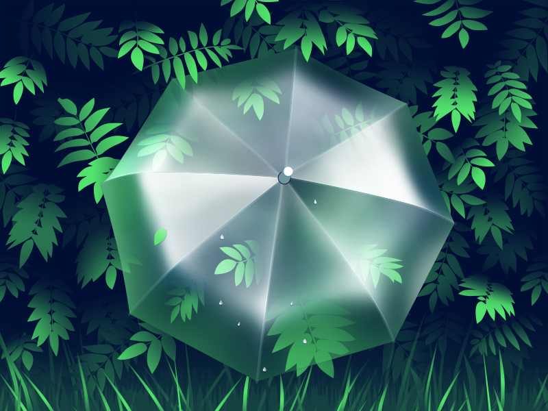 spring umbrella illustration