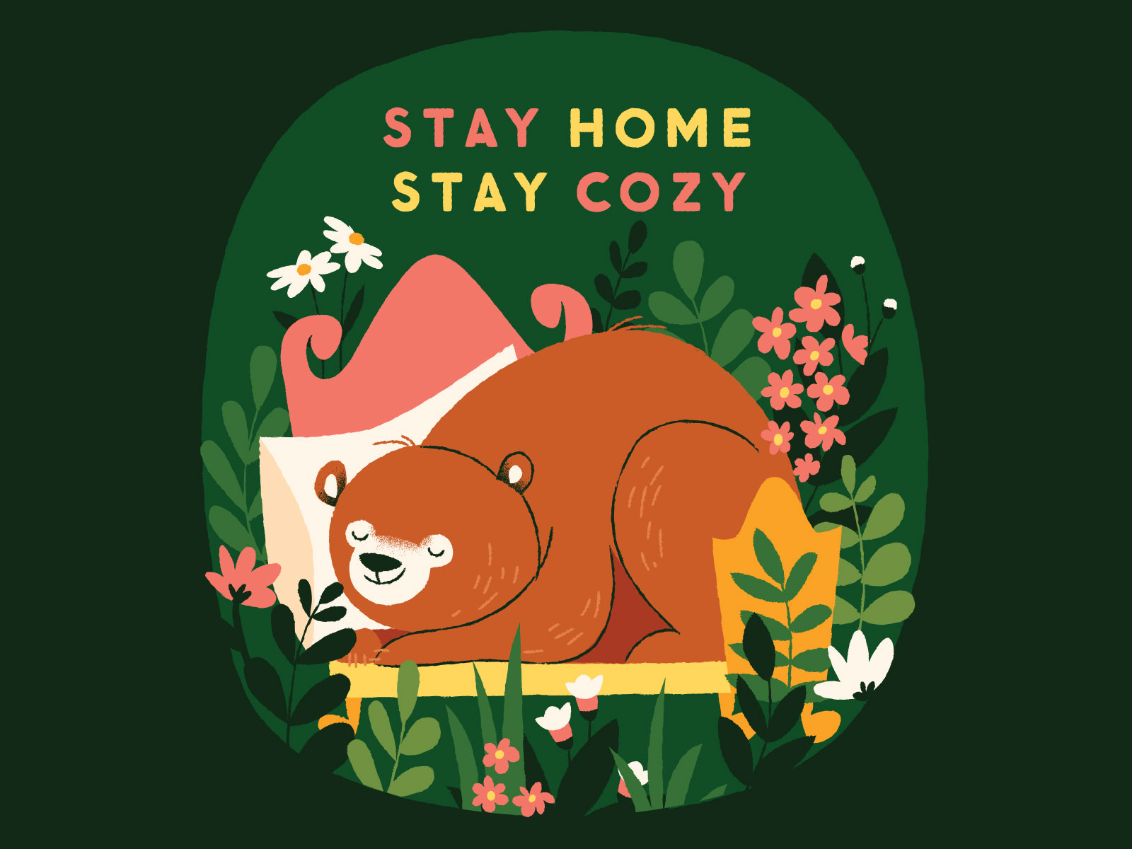 stay home nature illustration