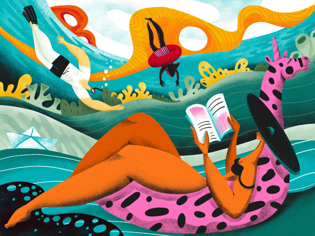 beach holiday summer illustrations