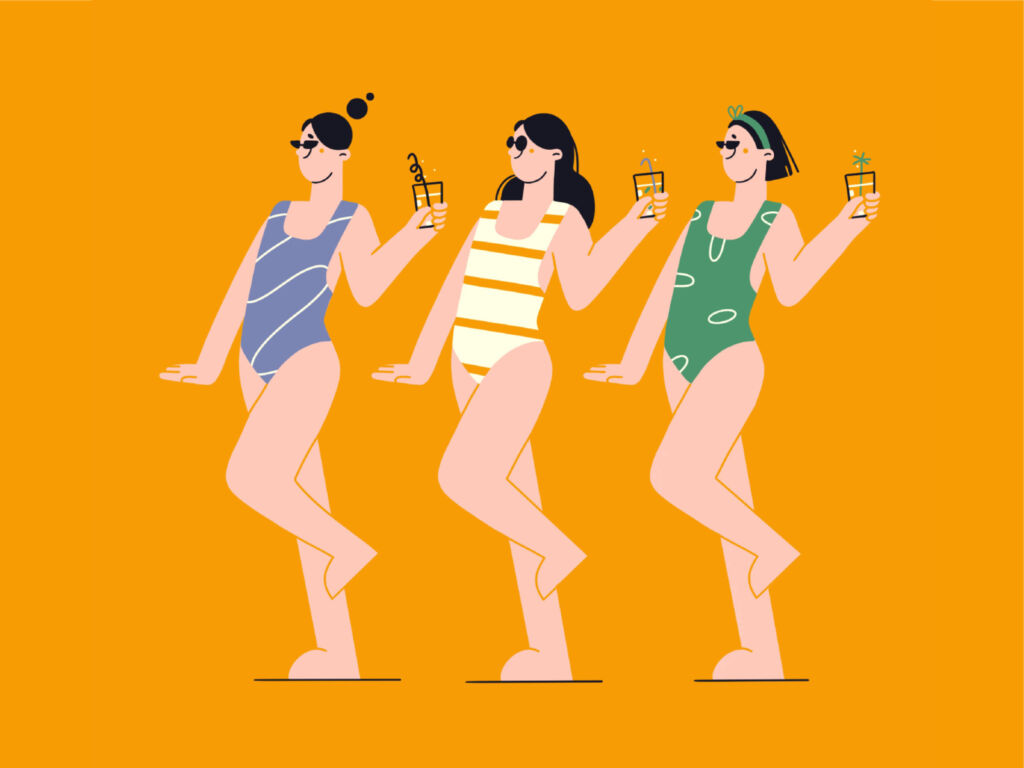 summer girls illustration