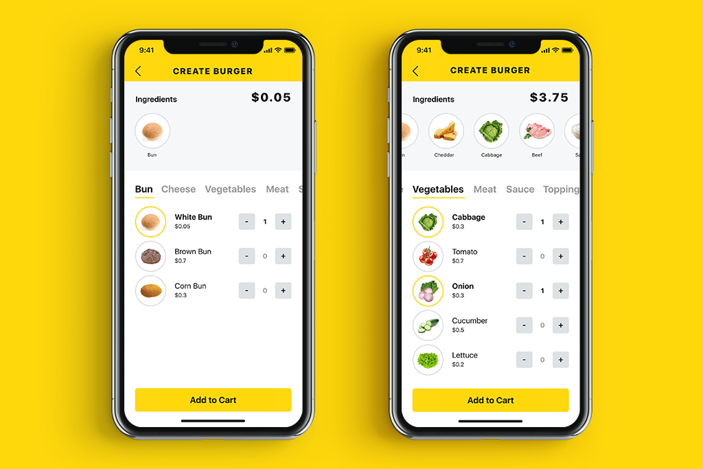 tasty burger app ui design-tubik-studio
