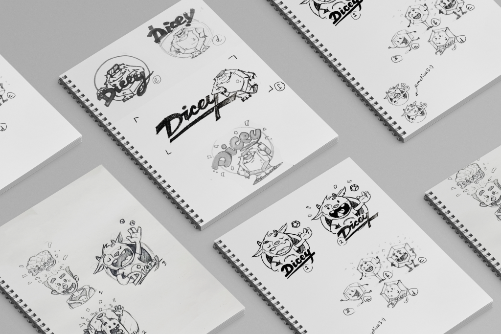 dicey-design-case-study-mascot-sketching