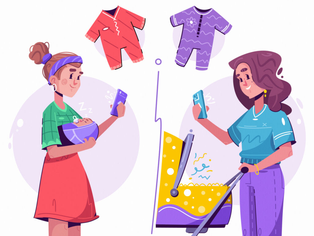 baby shopping illustration