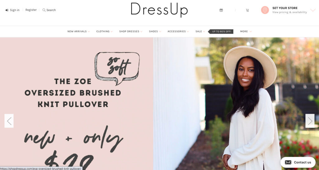 online boutique web design