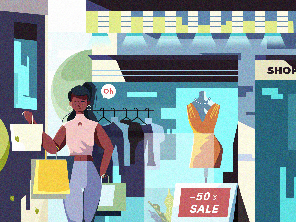 Shop Till You Drop: 20+ Bright Shopping Illustrations | Design4Users