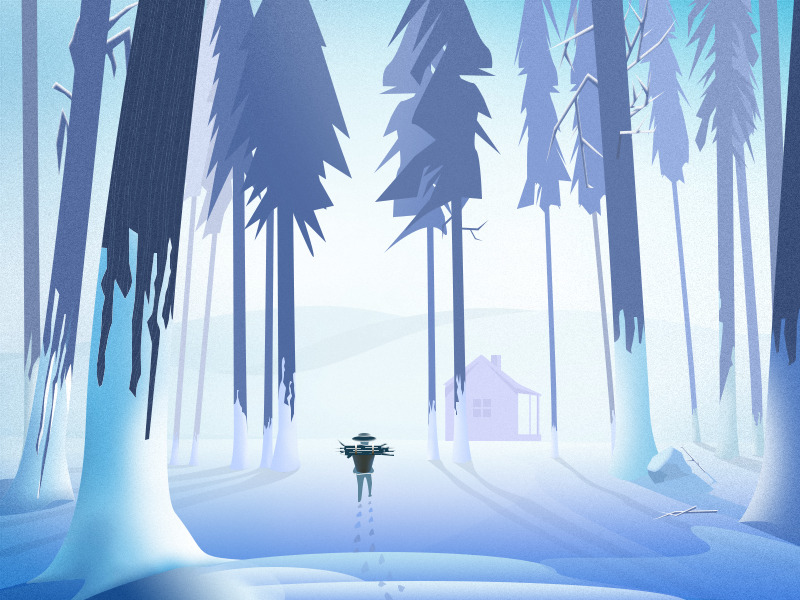 forest snow illustration