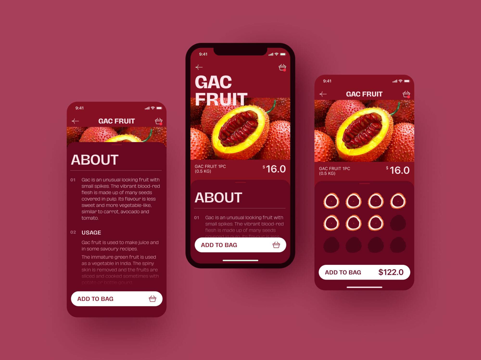 exotic fruit ecommerce app tubik design