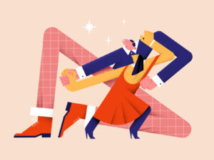 Cute Geometric People Illustrations By Viktorija Grachkova - Design4users