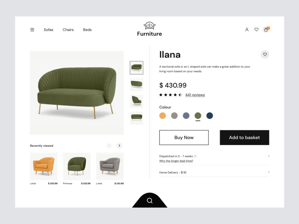 ecommerce page