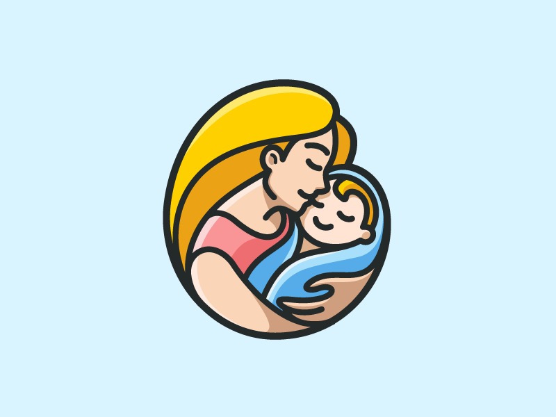 mother baby illustration