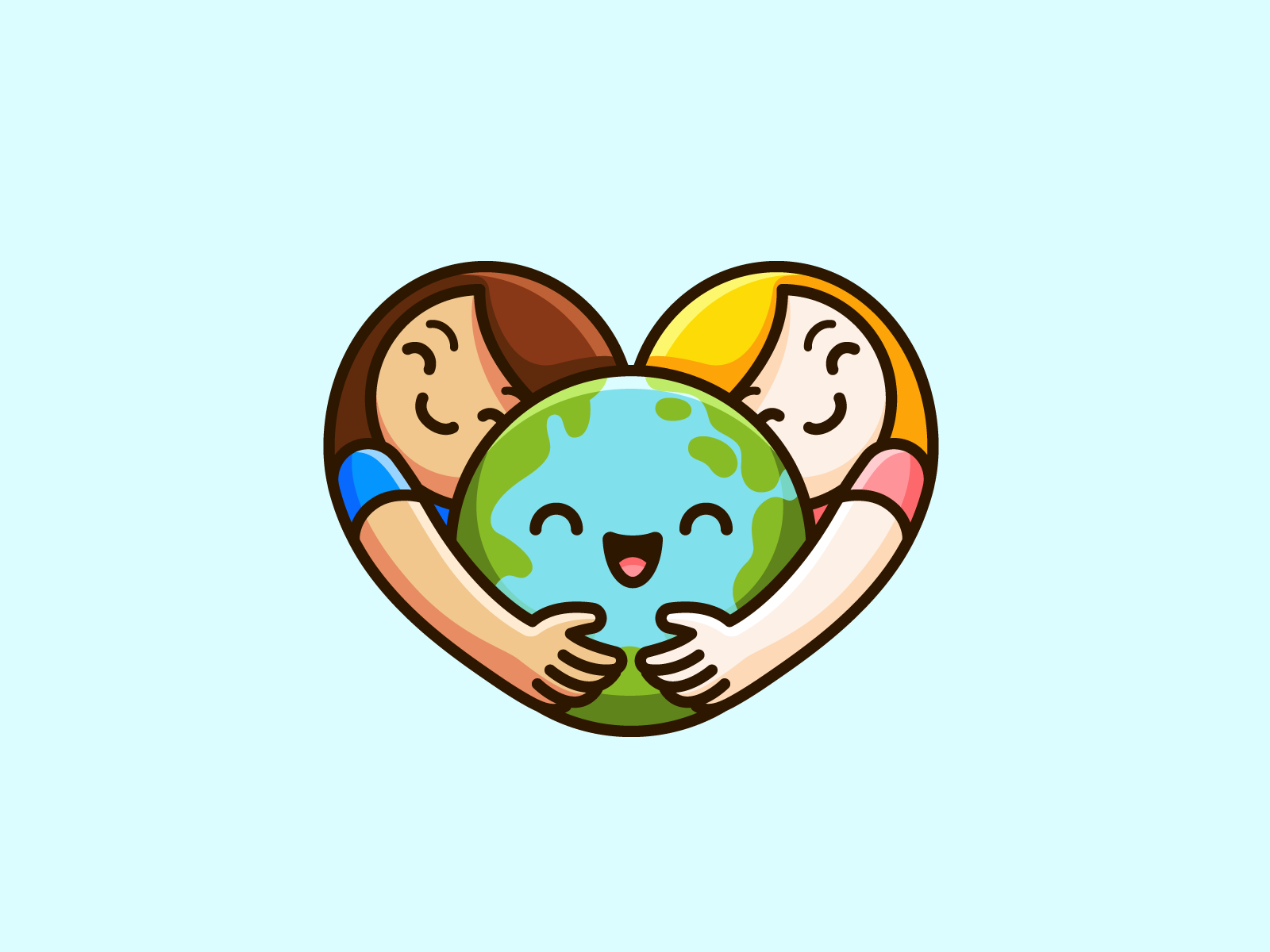 earth hugging illustration