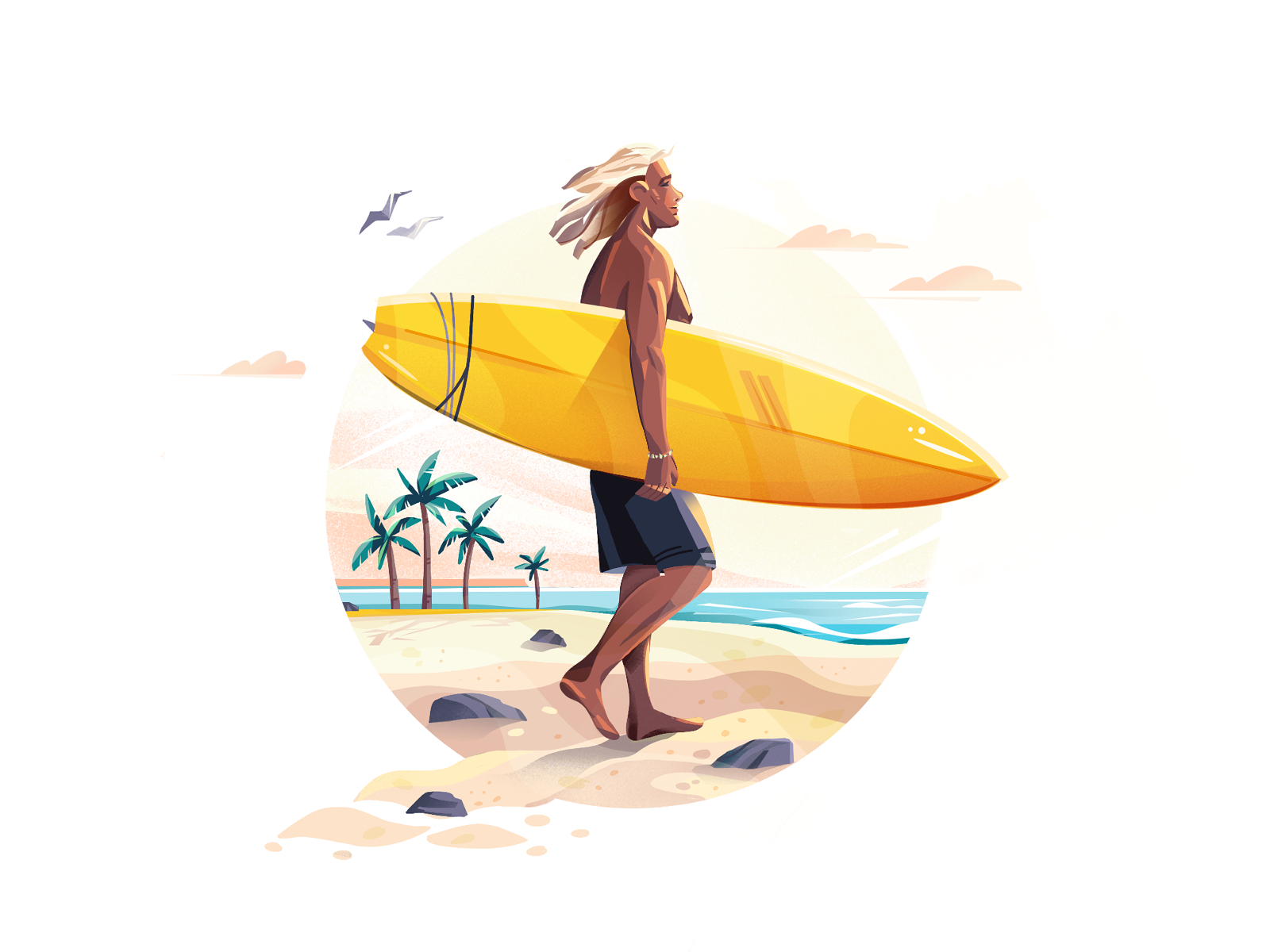 summer surf illustration