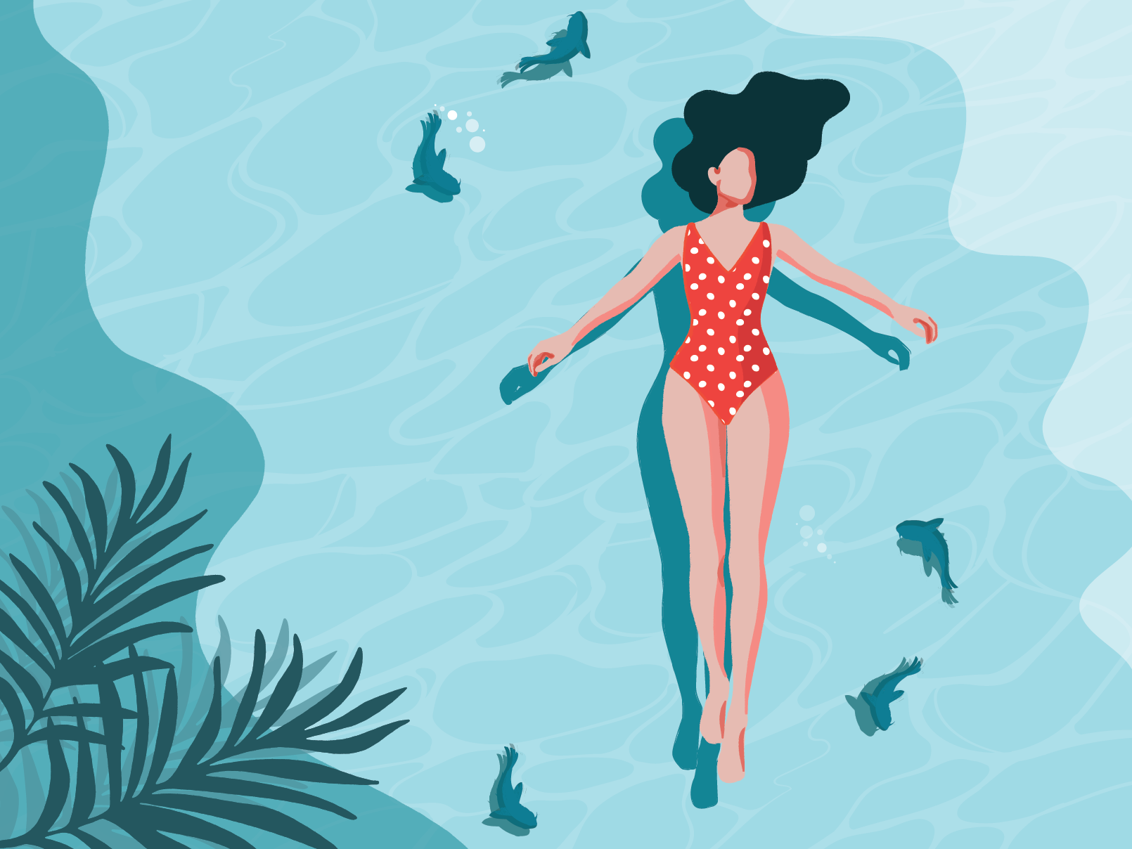 summer swimming illustration