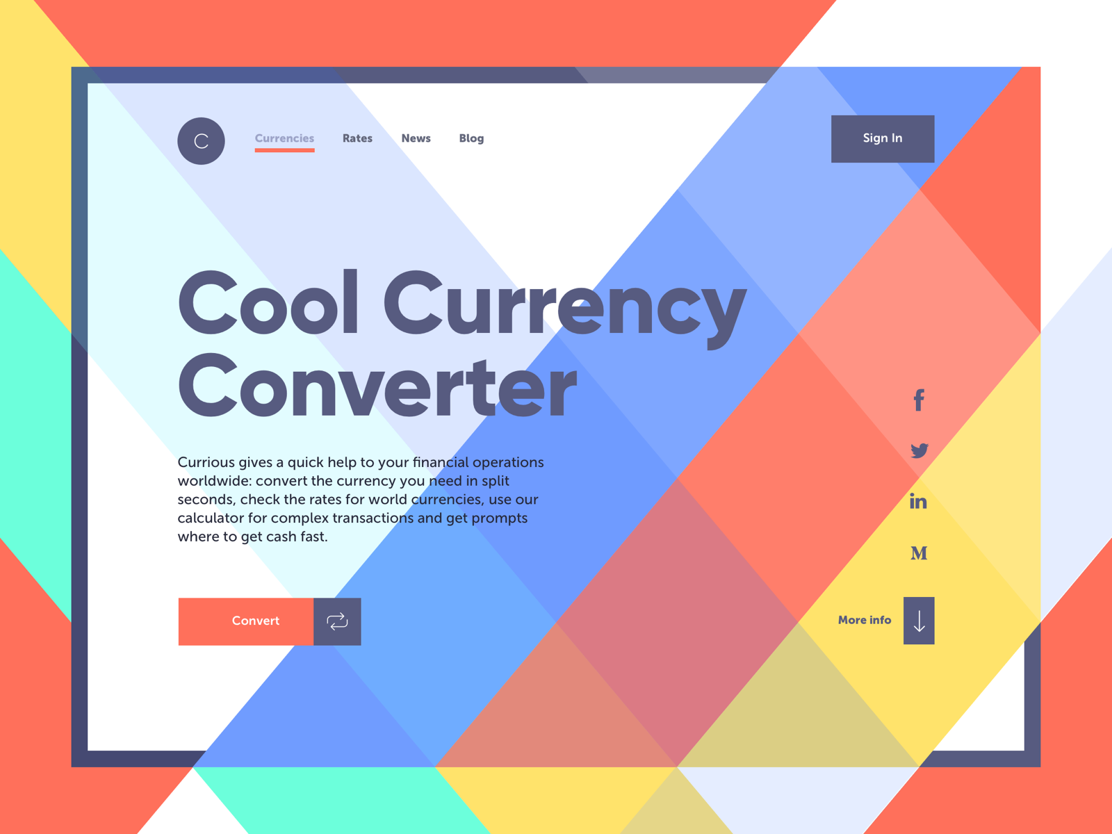 currency converter landing page tubik
