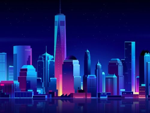 Urban Art Neon City Illustrations By Digital Artist Romain Trystram