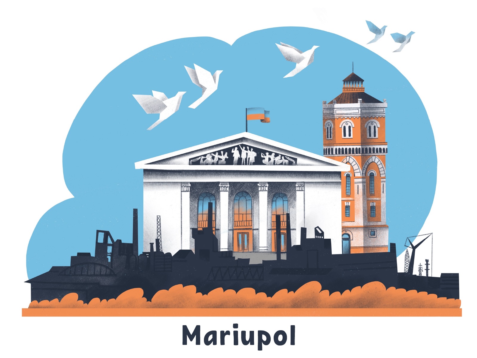 save mariupol ukraine tubikarts illustration