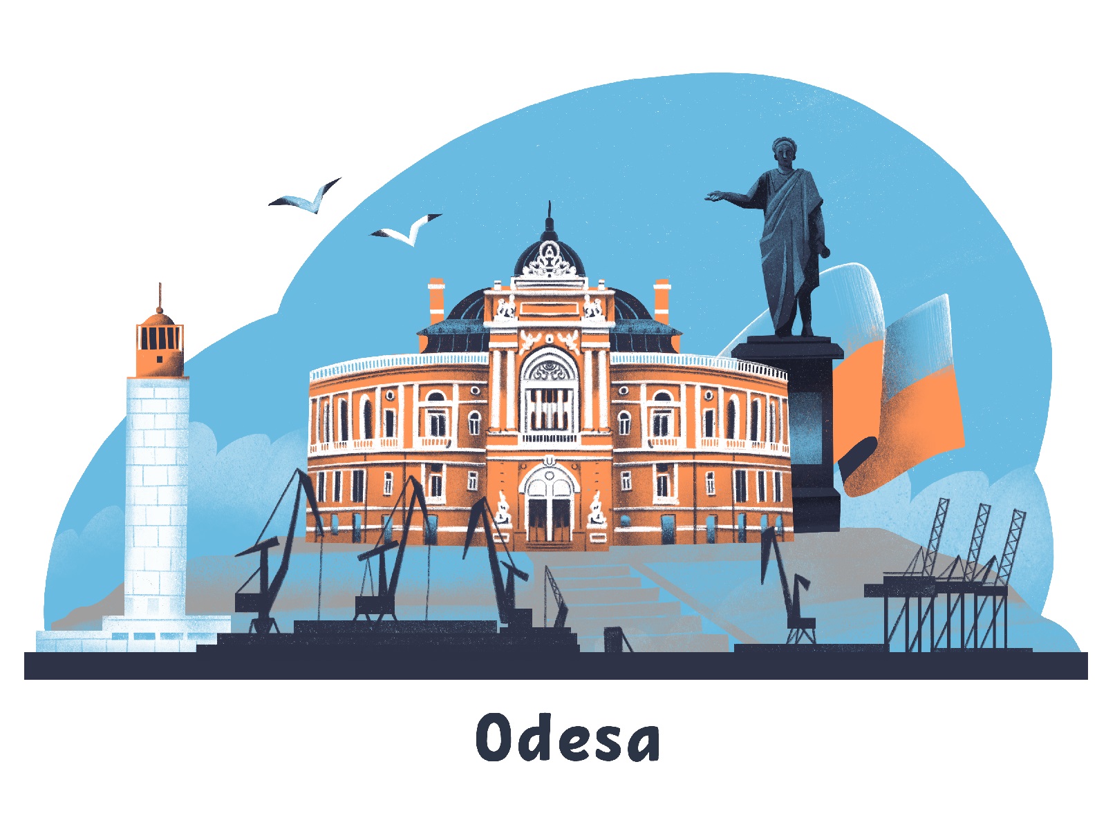ukrainian cities save odesa tubikarts illustration