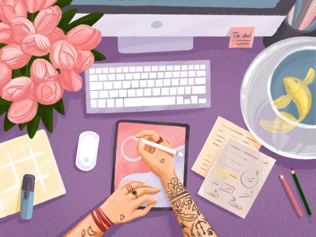 40+ Inspiring Illustrations About Art, Workspaces, and Creative Life