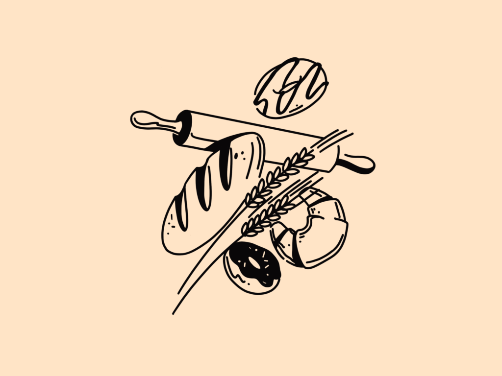 bakery lineart illustration