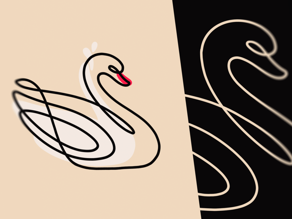swan illustration lineart tubik arts