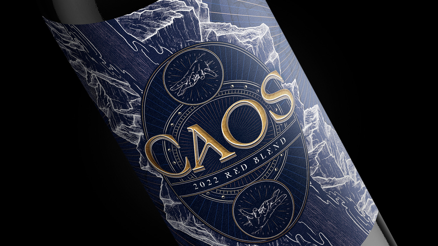 CAOS wine label design