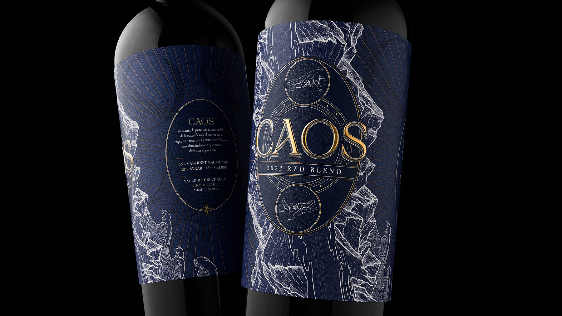 CAOS wine label design