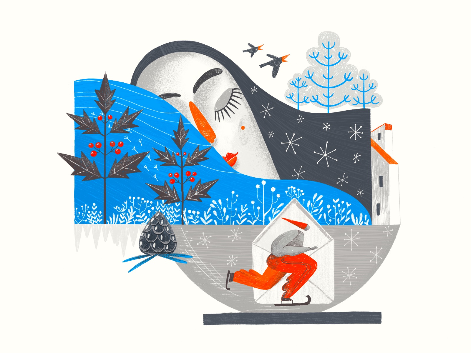 art of seasons winter tubikarts illustration