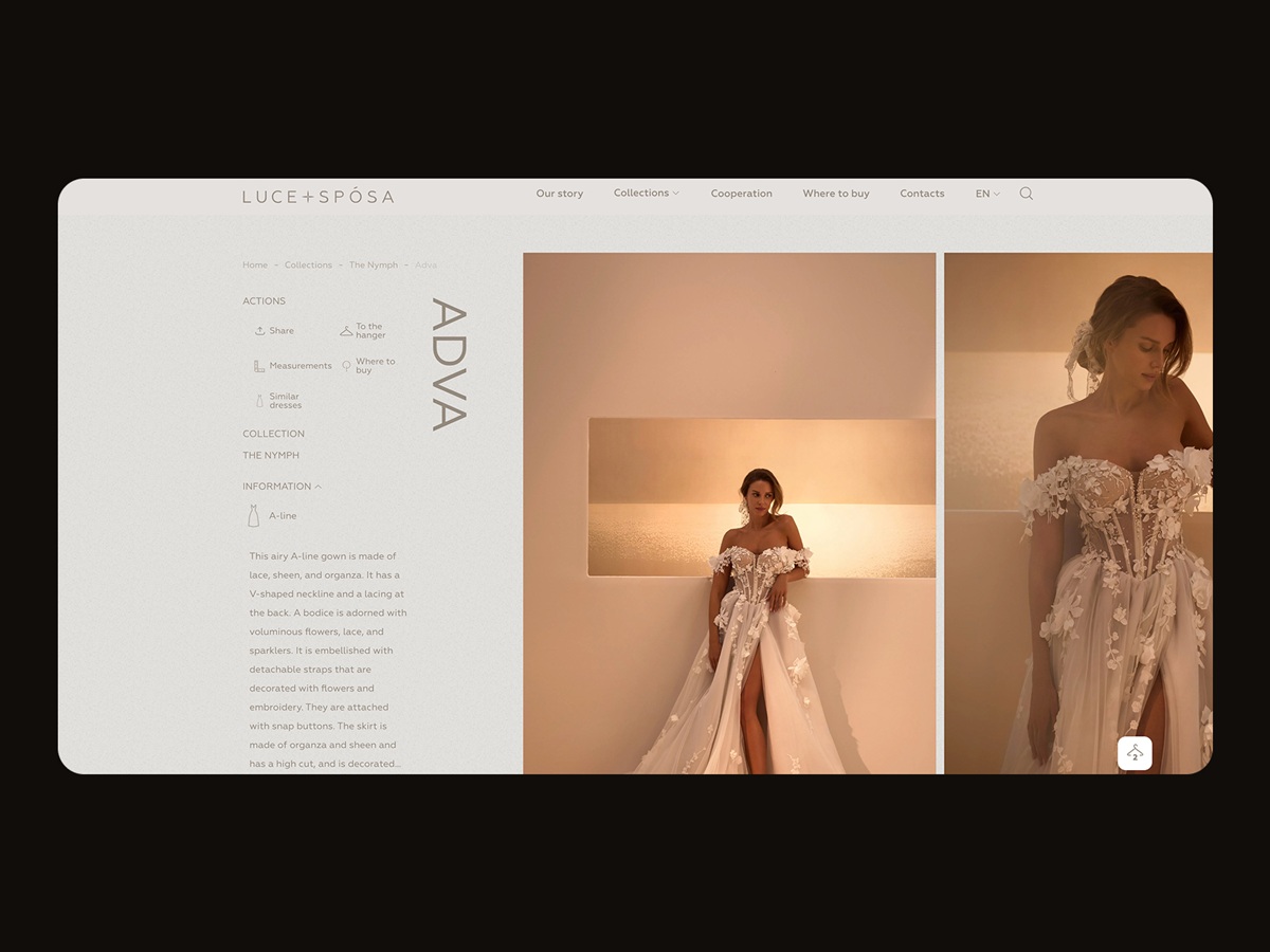 product page design lucesposa website design4users