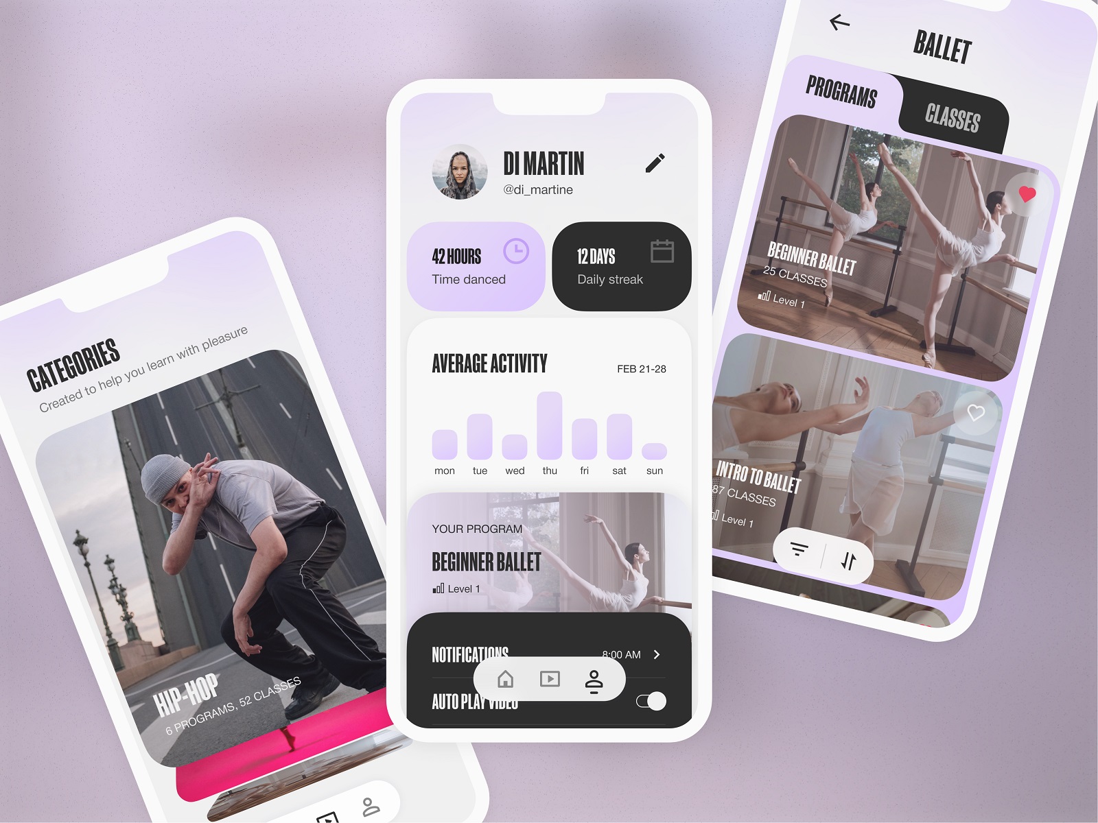 dance classes mobile app tubik design