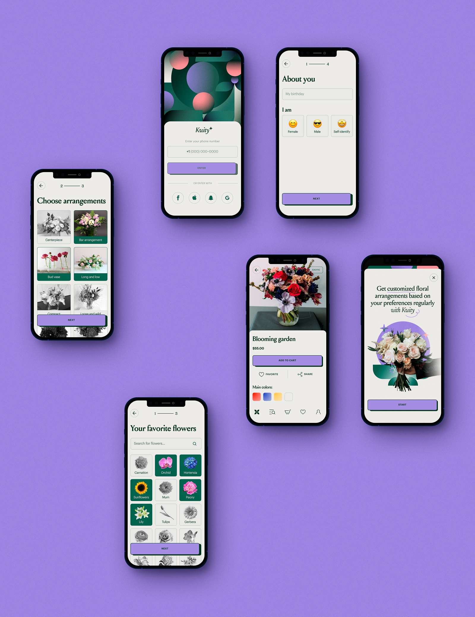 flower store app design mobile