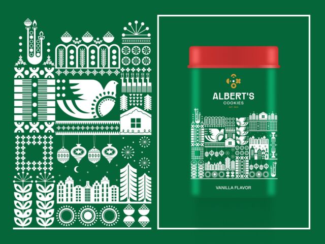 Case Study: Albert's Cookies. Festive Christmas Packaging Design