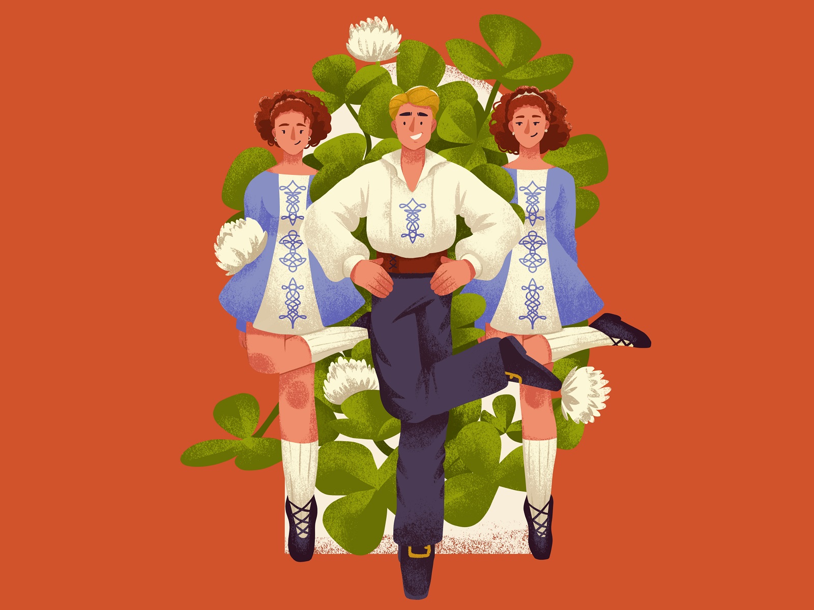 irish dancers illustration dance festival poster tubikarts