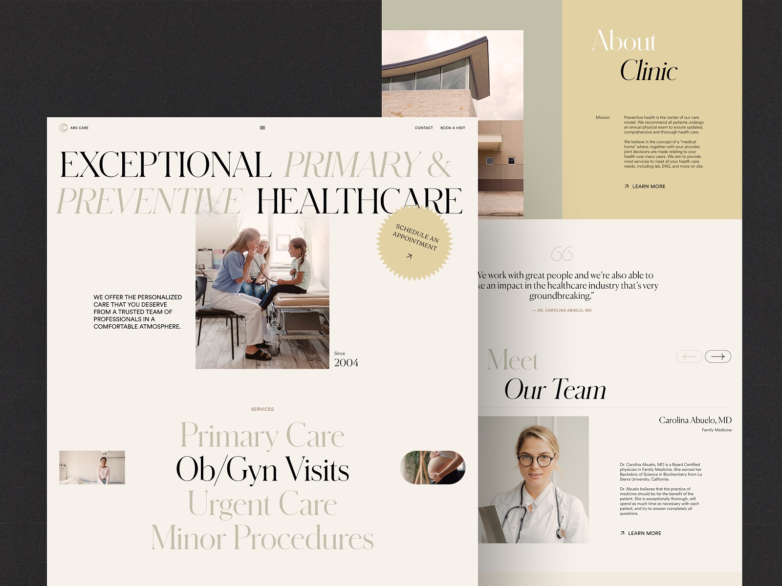 clinic website design