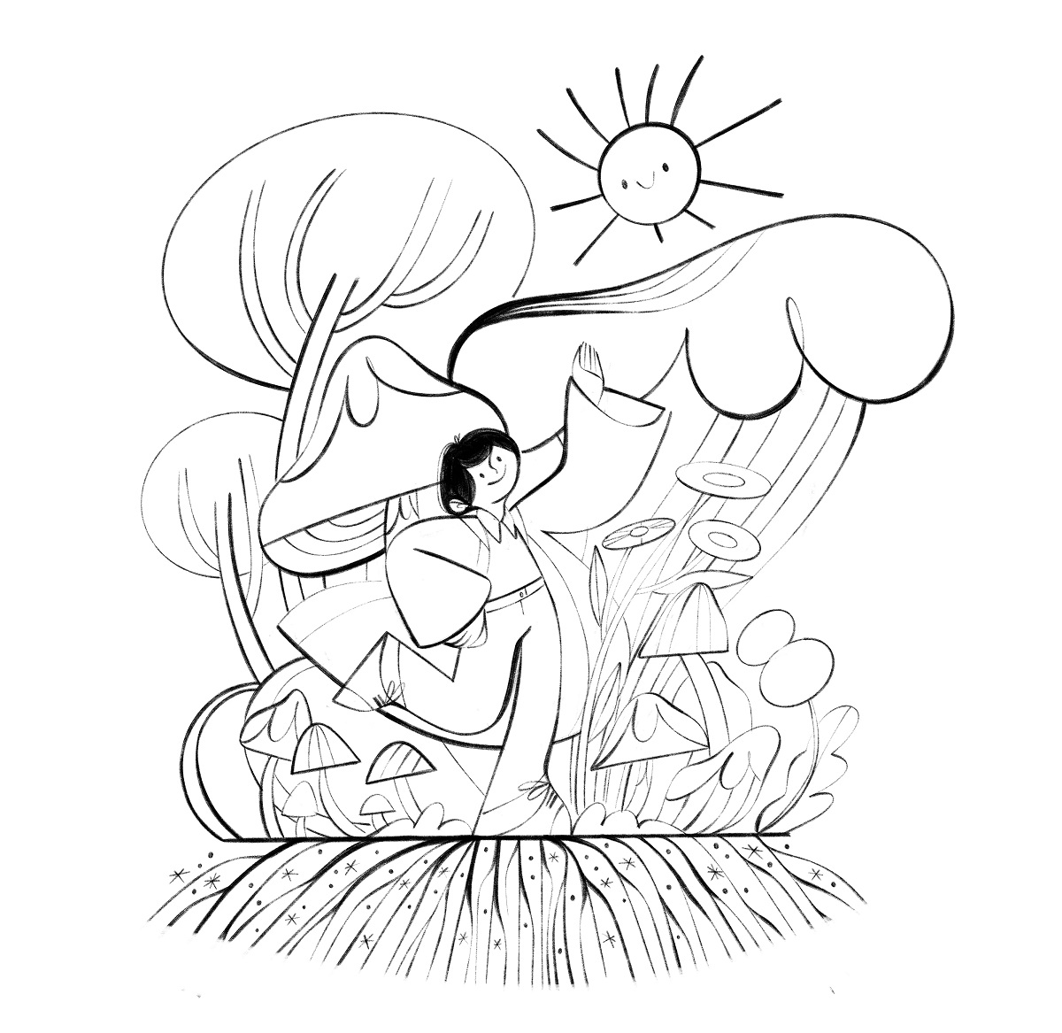 The Net Gabriella Szendrey mascot illustration