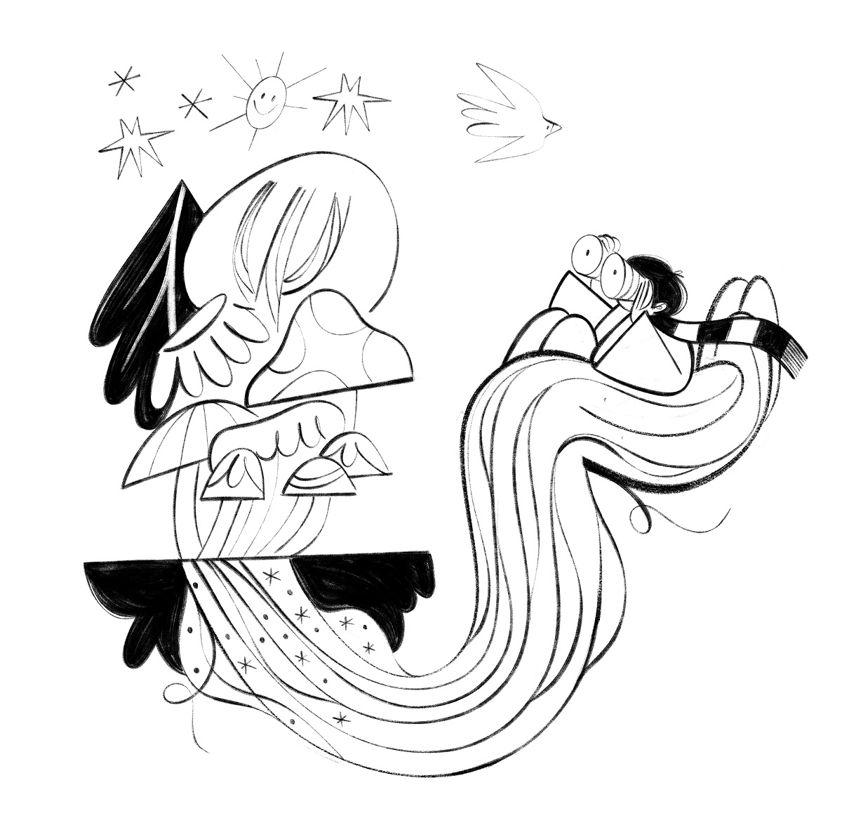 The Net Gabriella Szendrey mascot illustration