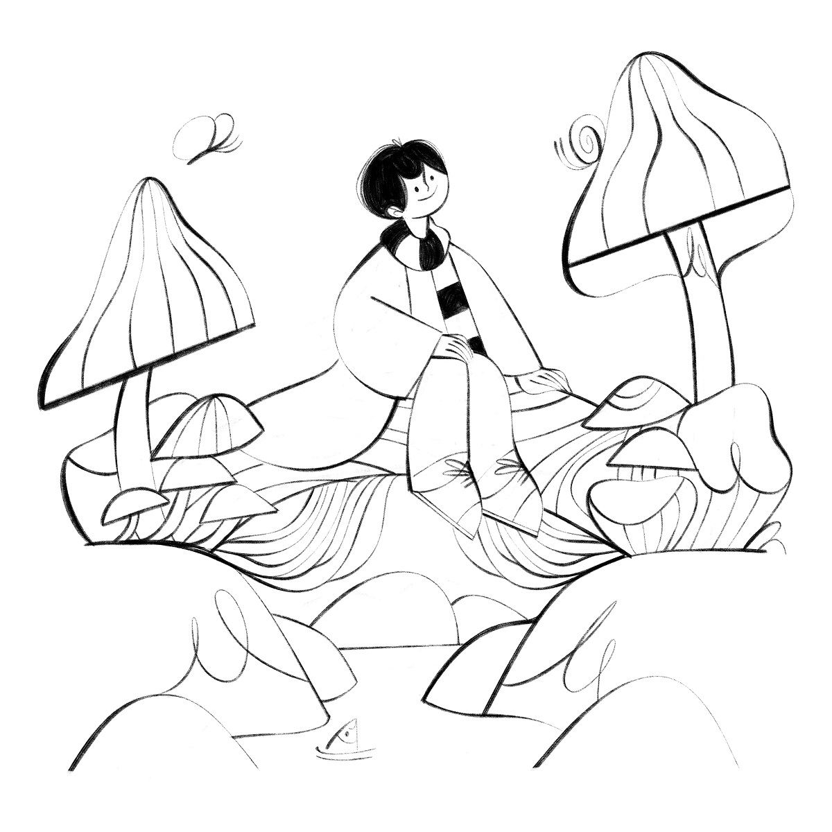 The Net Gabriella Szendrey mascot illustration