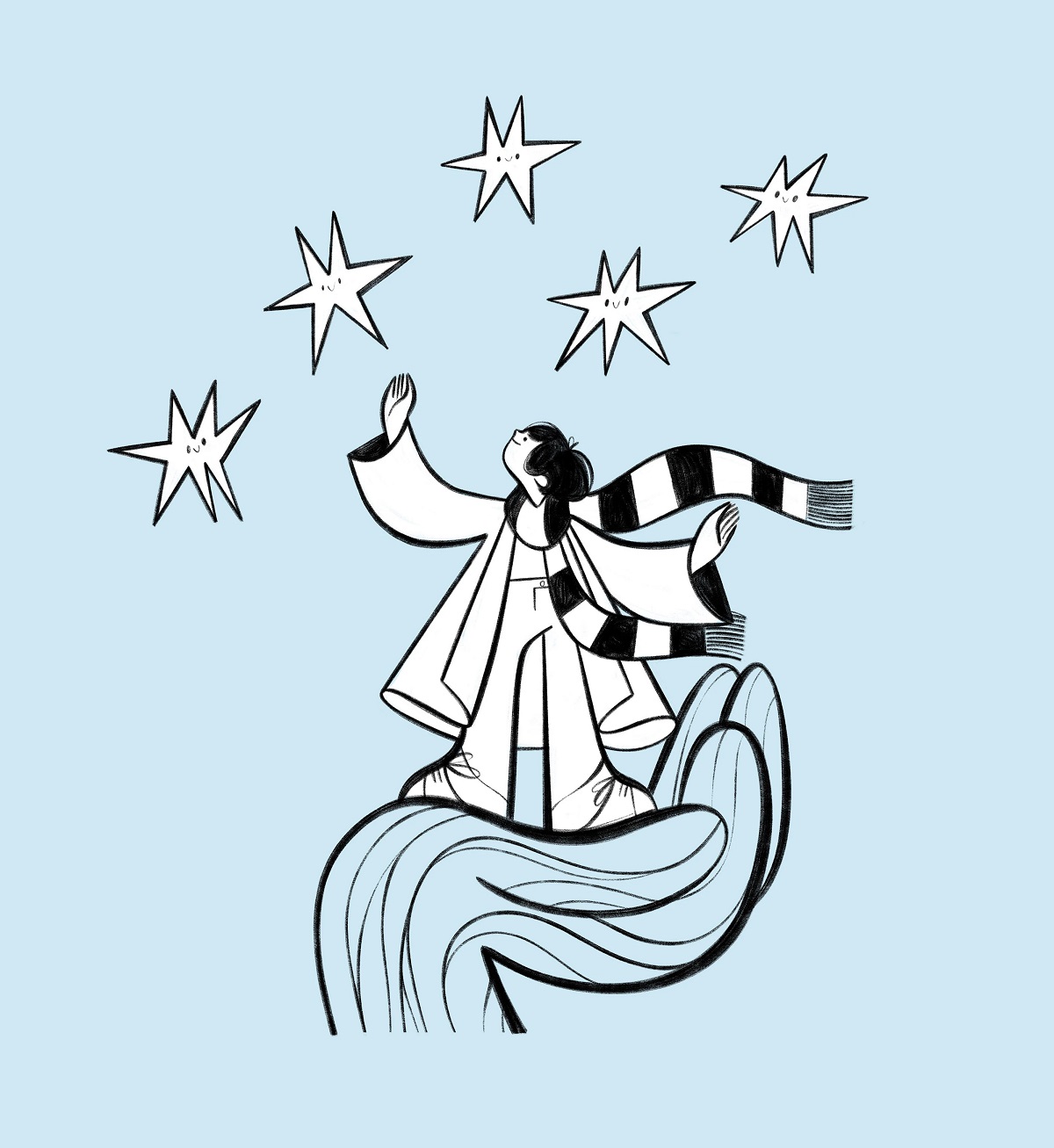 The Net Gabriella Szendrey mascot illustration