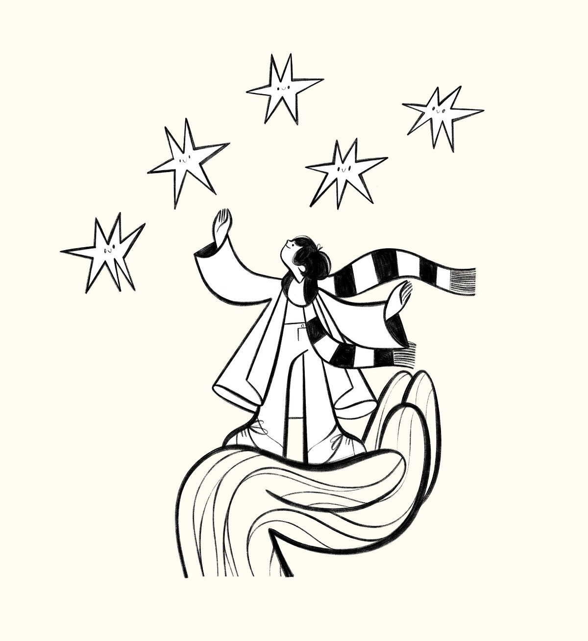 The Net Gabriella Szendrey mascot illustration